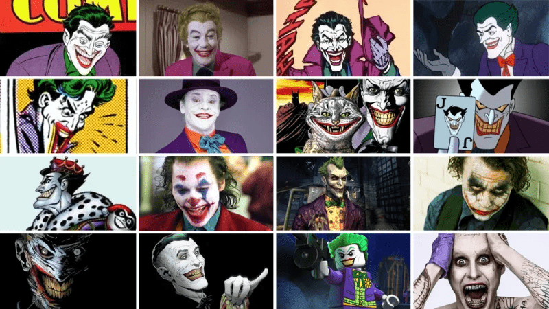 Tableau Batman Joker avec un carré d'As flambant entre les doigts
