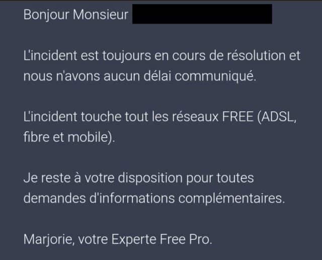 Panne Free le réseau revient peu à peu, explications à venir