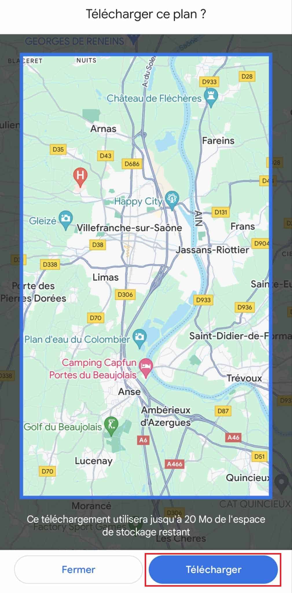 Cartes hors-ligne Google Maps