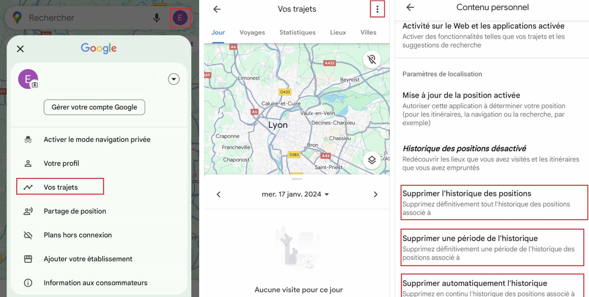 Historique de localisation Maps