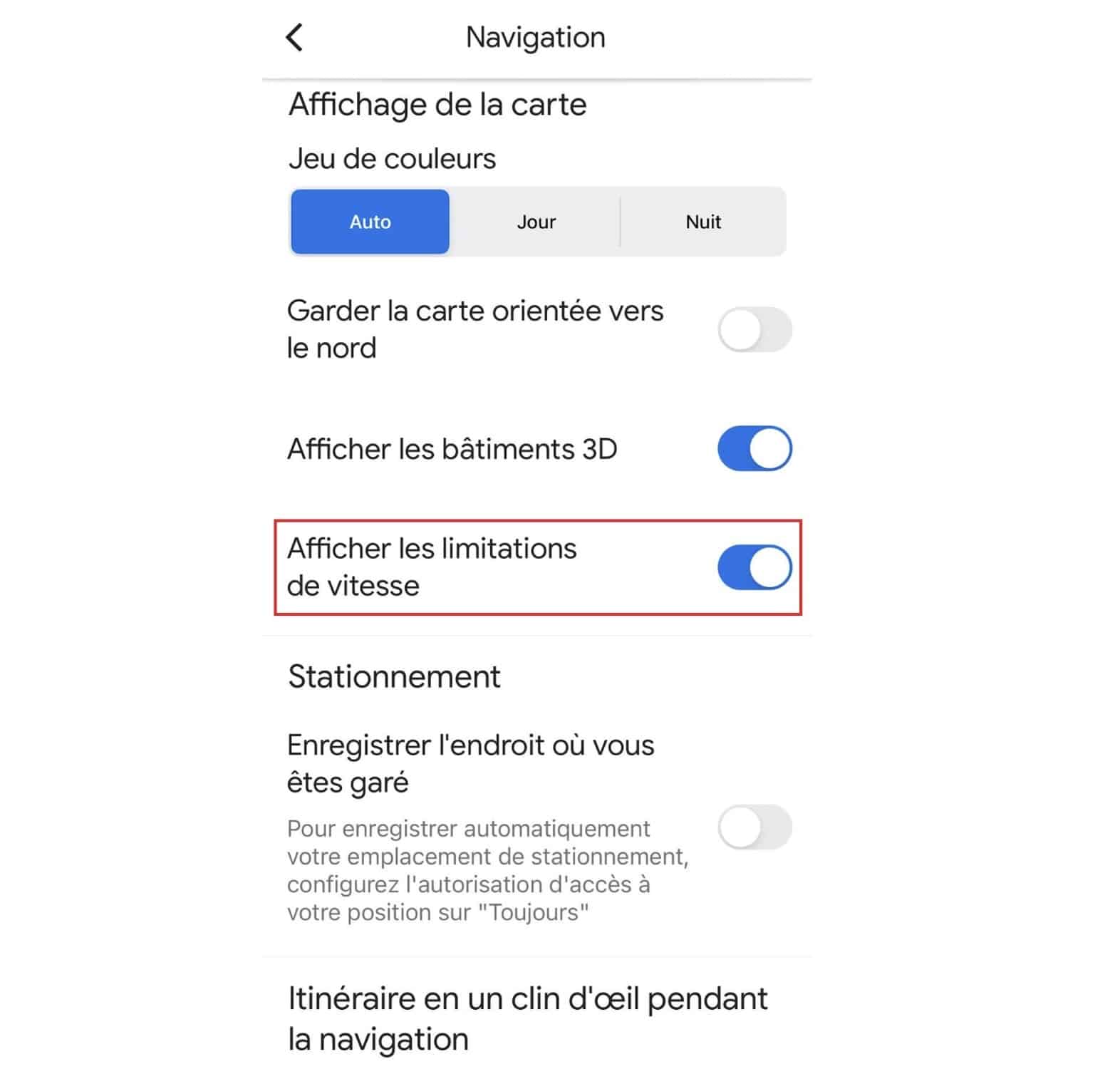 Afficher les limitations de vitesse Google Maps