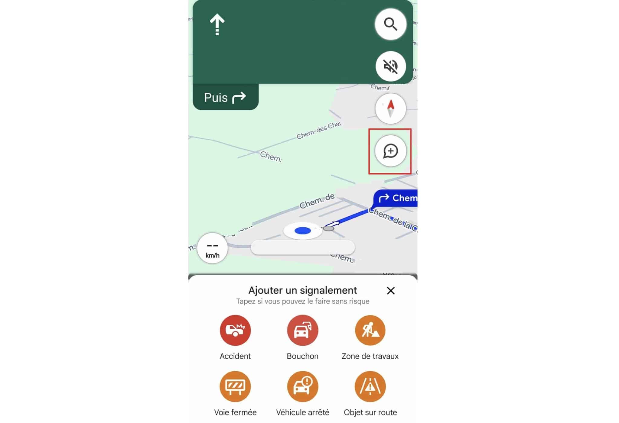 Signaler un incident routier sur Google Maps