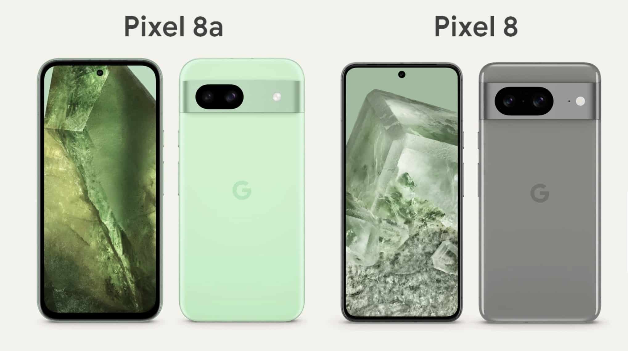 Pixel 8a vs Pixel 8 design