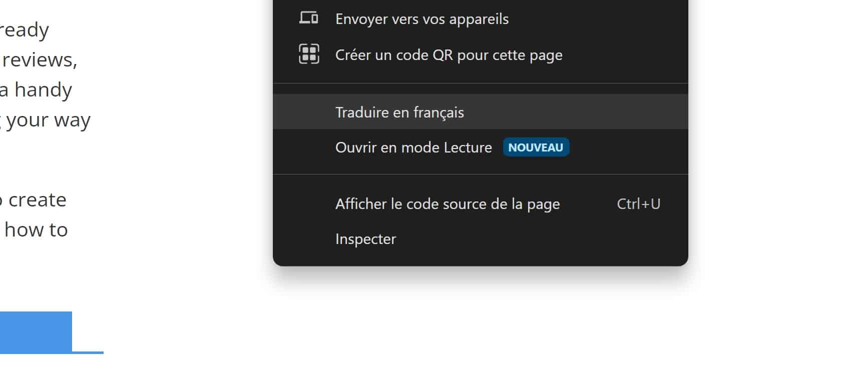 Traduire une page web en français