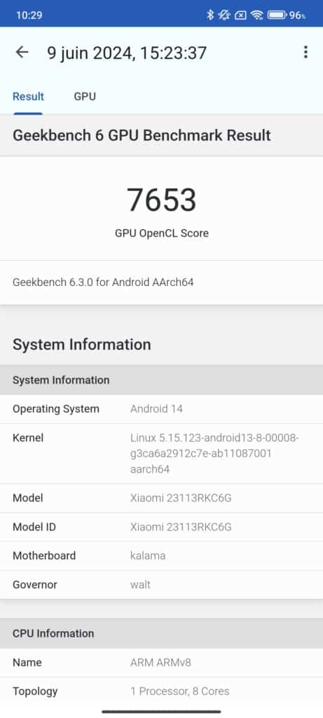 POCO F6 Pro benchmark © Crédit : Liron Semoun– Tom’s Guide