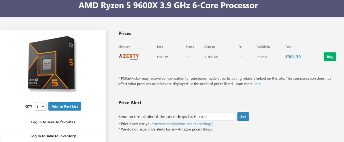 AMD Ryzen 9000 Zen 5 CPU Processeurs prix