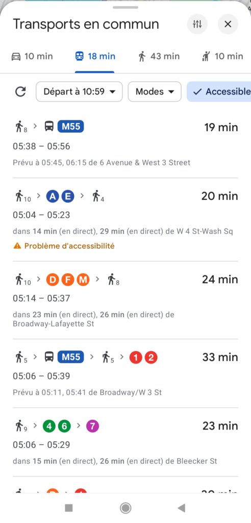 Maps accessibilité transports