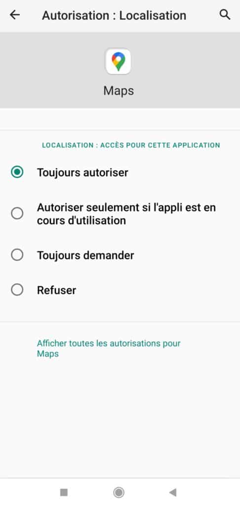 Maps localisation