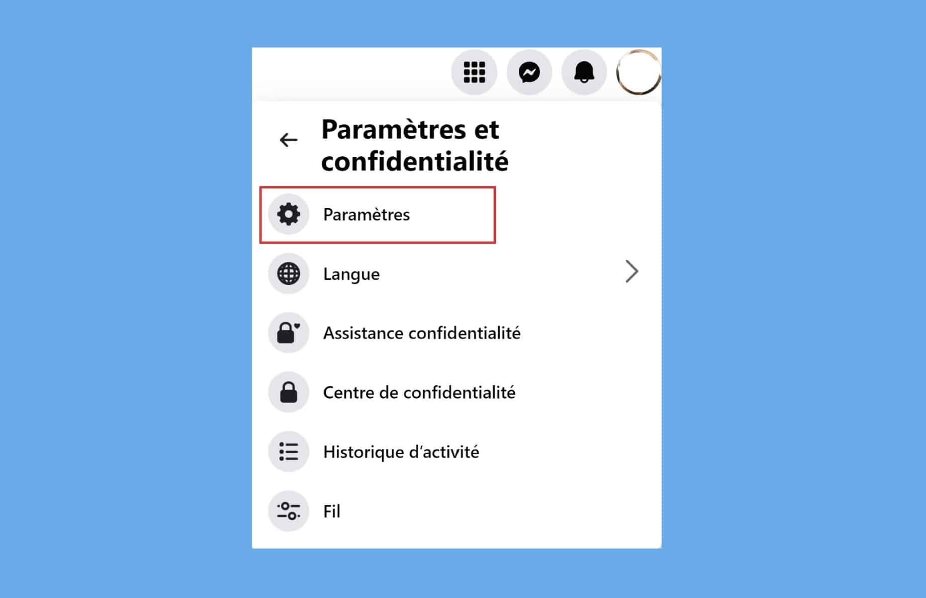 Paramètres et confidentialité Facebook récupérer son adresse mail