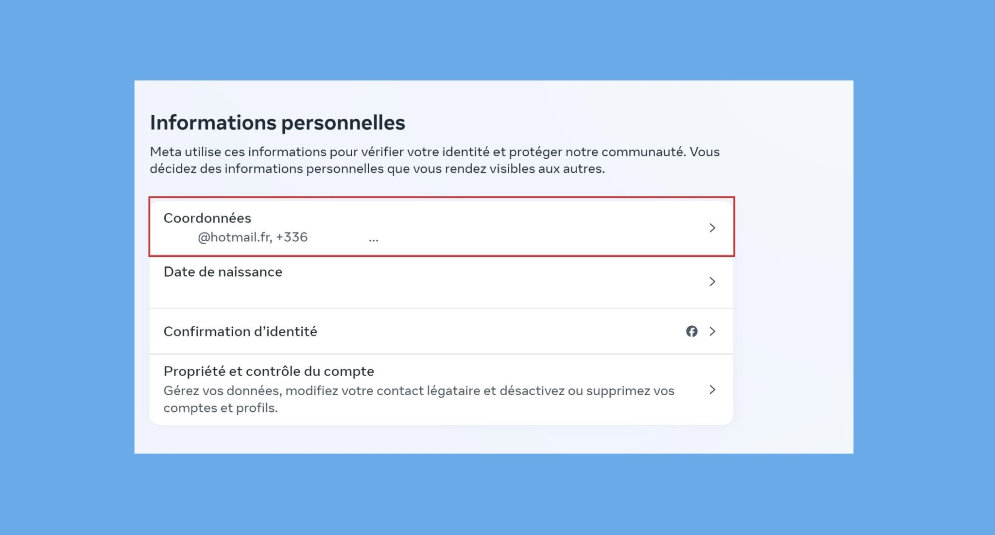 Coordonnées Facebook comment récupérer son adresse mail 