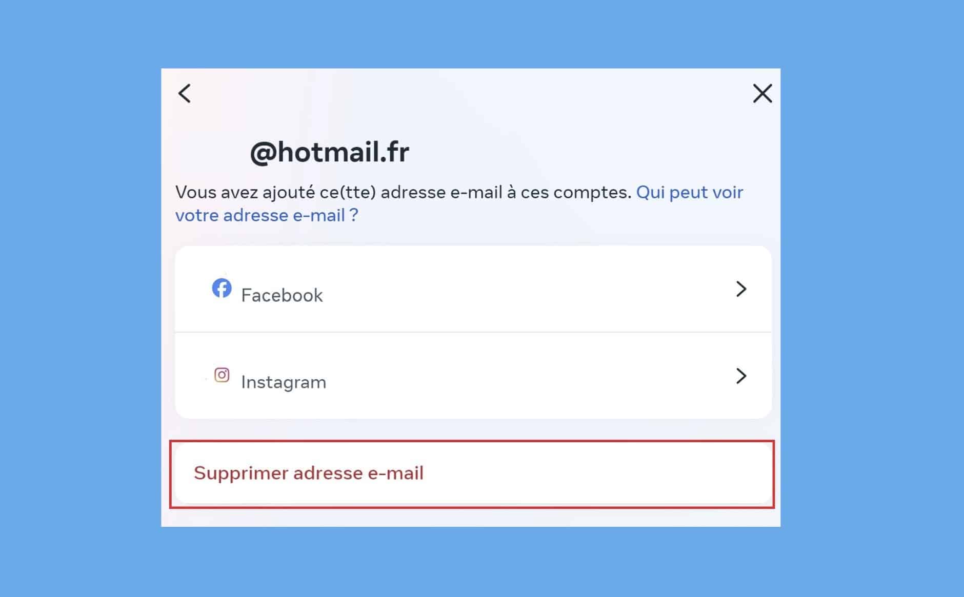 Supprimer adresse e-mail Facebook comment récupérer son adresse mail 