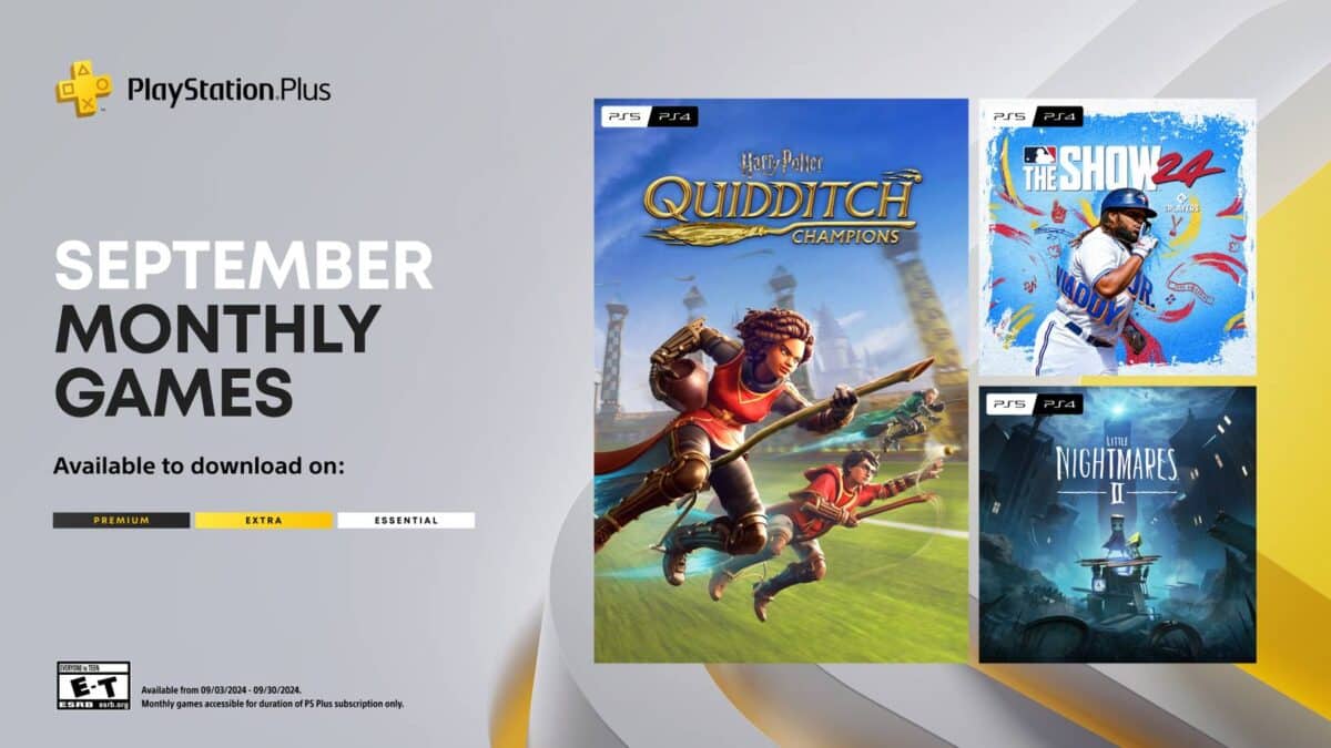 PS Plus août 2024 jeux nouveautés catalogue Essential Premium Extra Harry Potter Champions de Quidditch The Show 24 Little Nightmares 2 II