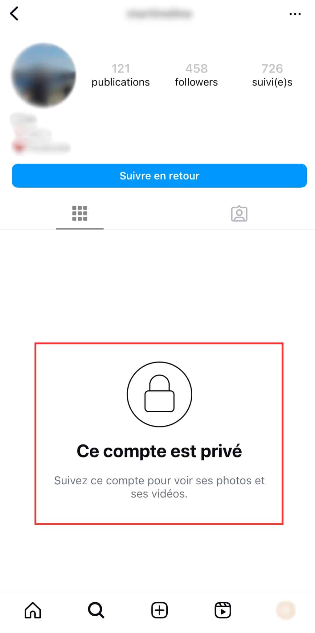 compte privé instagram