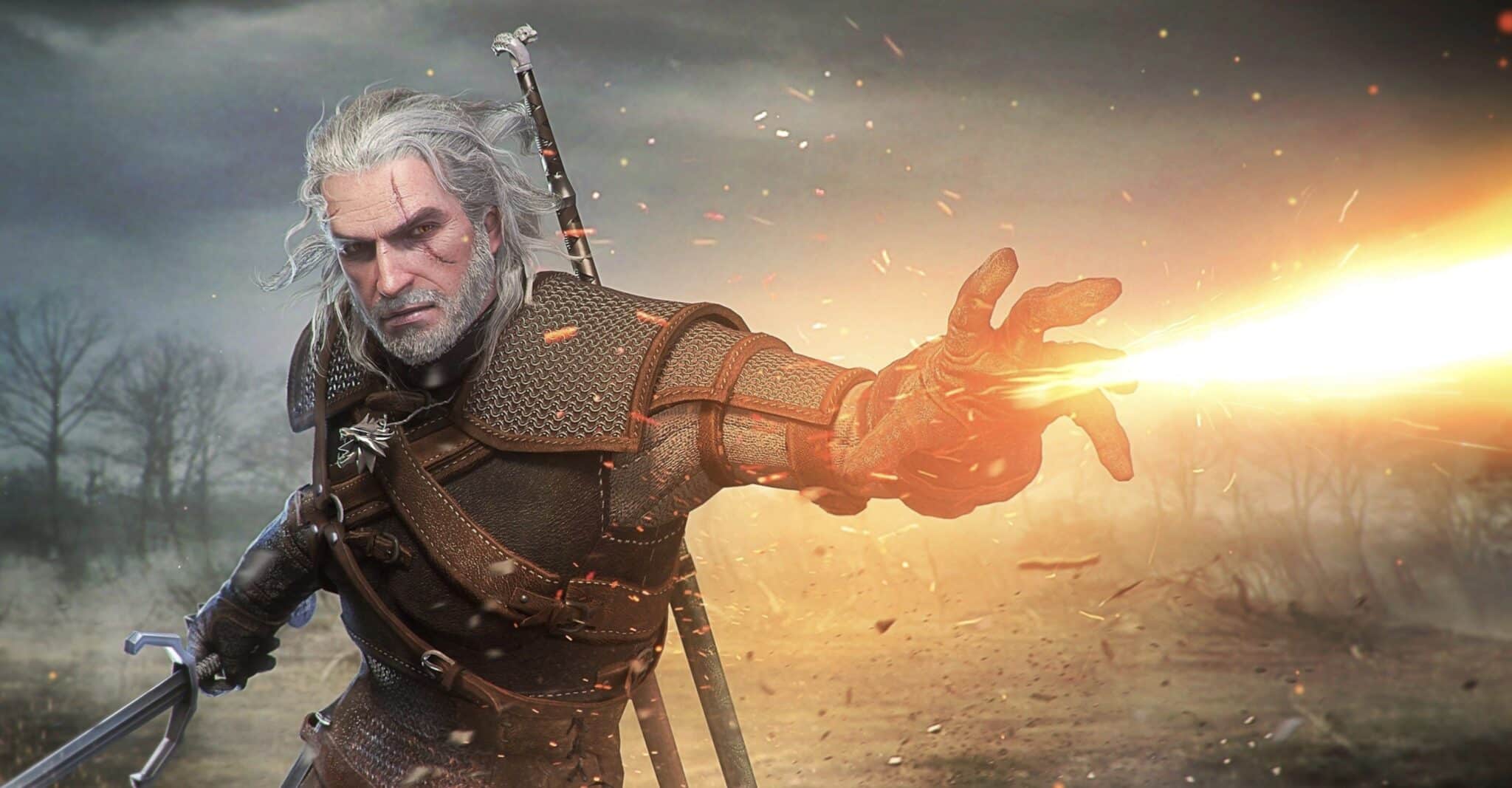 The Witcher Geralt lance un sort