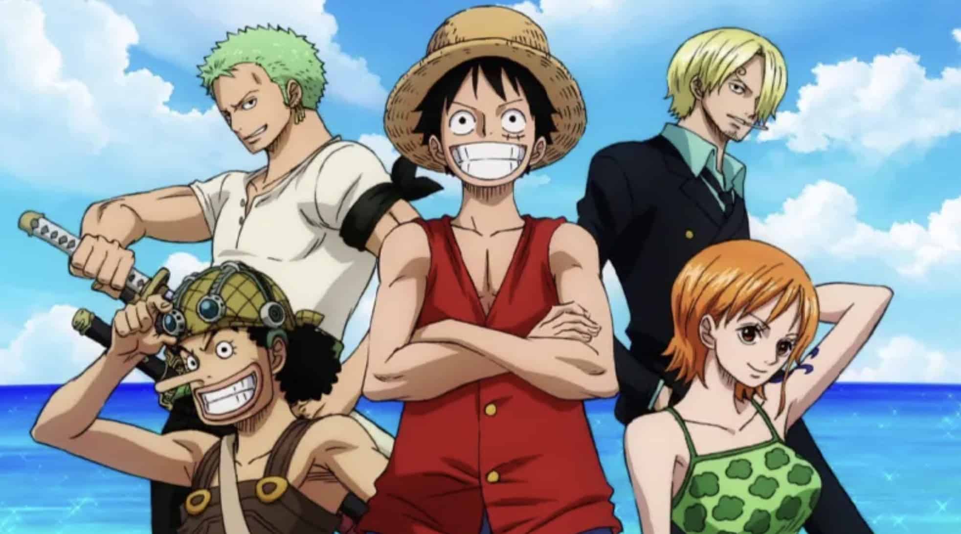 One Piece personnages principaux Luffy Usopp Zoro Sanji et Nami