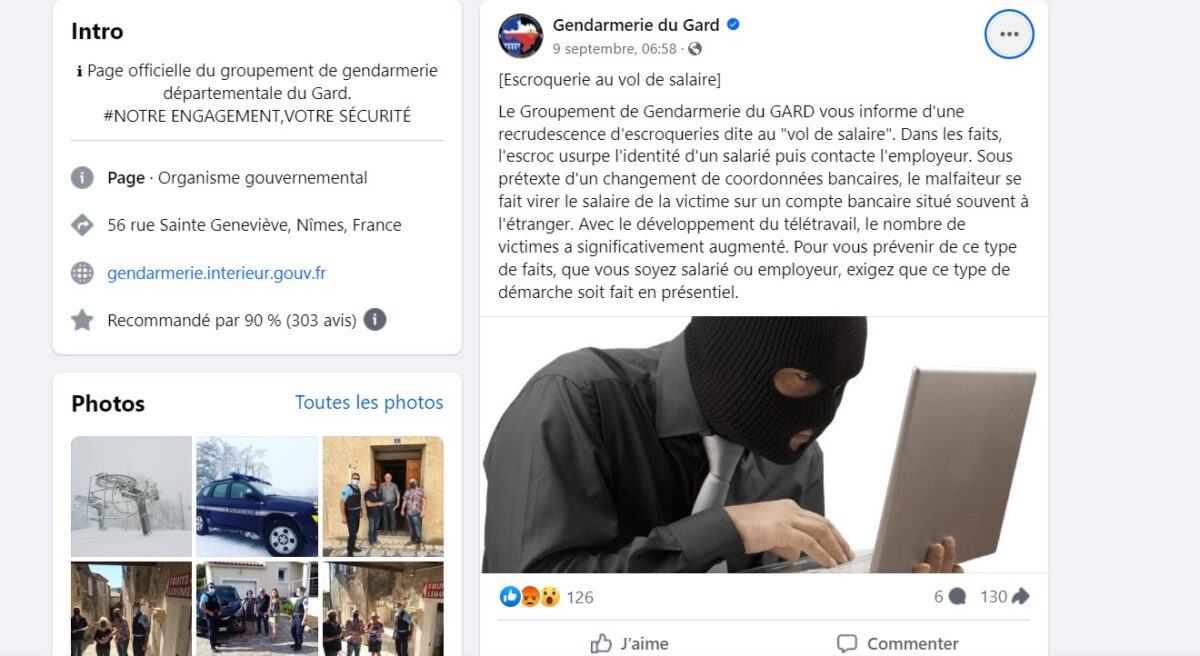 arnaque salaires gendarmerie 