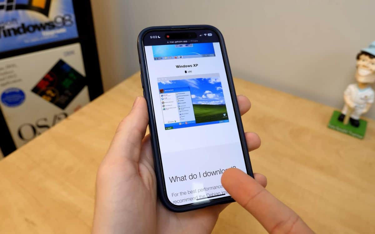 iPhone Windows XP émulateur UTM SE