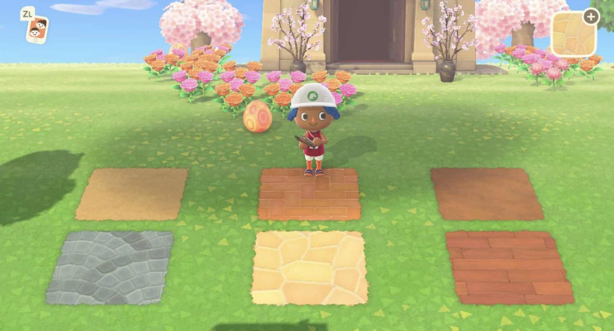 Animal Crossing différents sentiers Terraformation