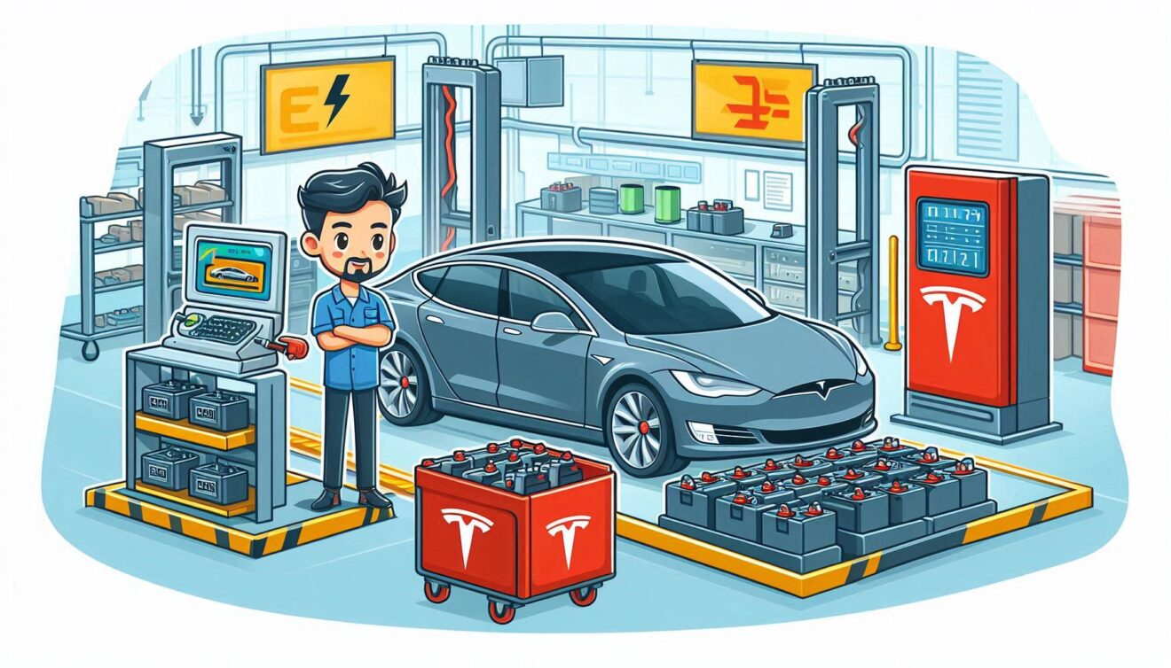 Fabrication de batterie de voiture électrique tesla