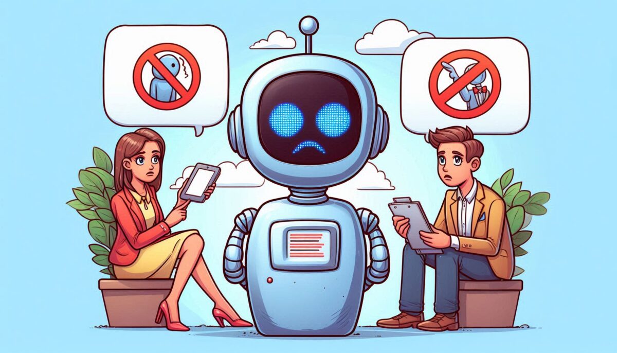 Chatbot IA, représentation cartoon