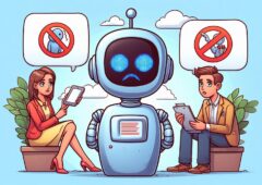 Chatbot IA, représentation cartoon