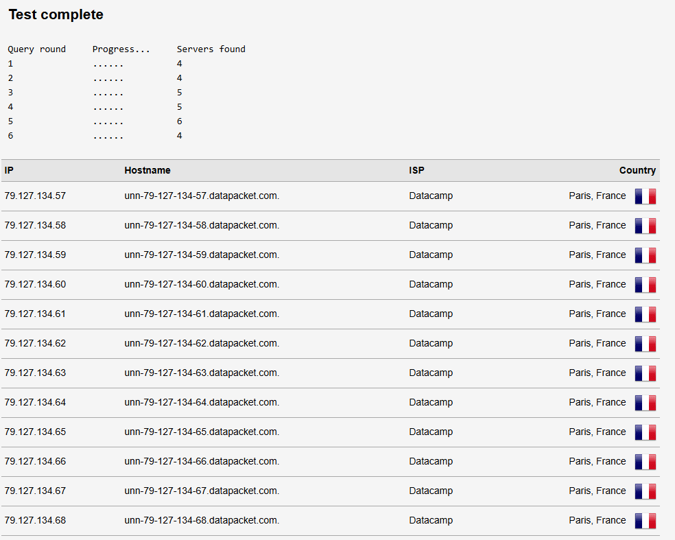 Test de fuite DNS avec Proton VPN