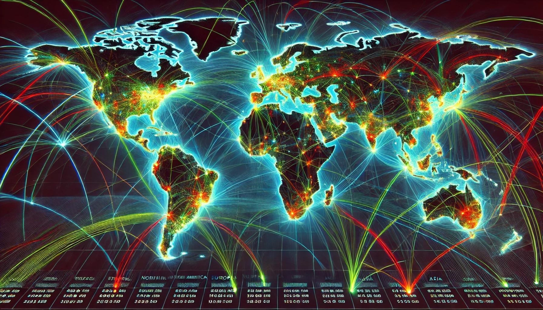 trafic mondial internet. Illustration Dall-e