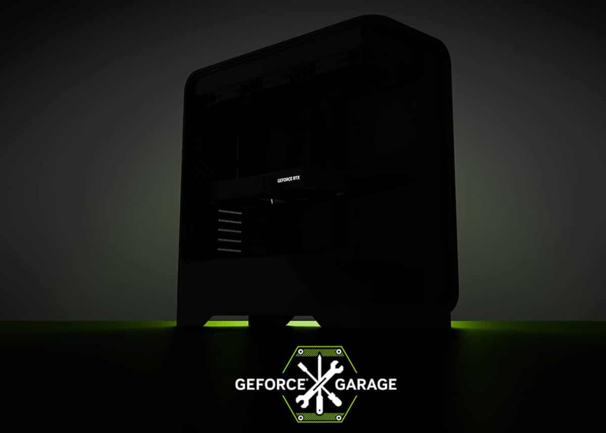 Visuel sombre d'un nouveau PC équipé d'une carte de la gamme RTX 50