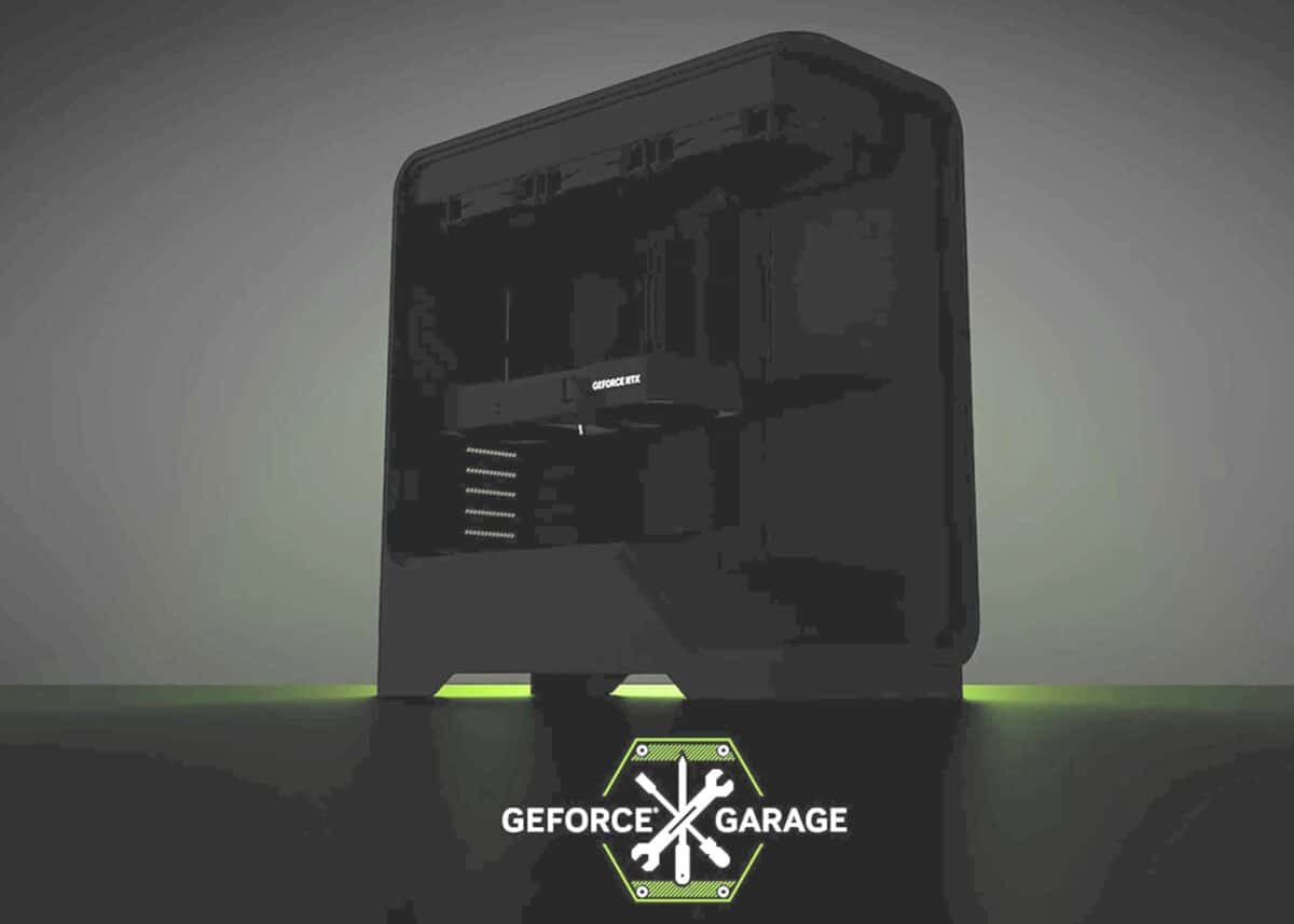 Visuel éclairci d'un nouveau PC équipé d'une carte de la gamme RTX 50