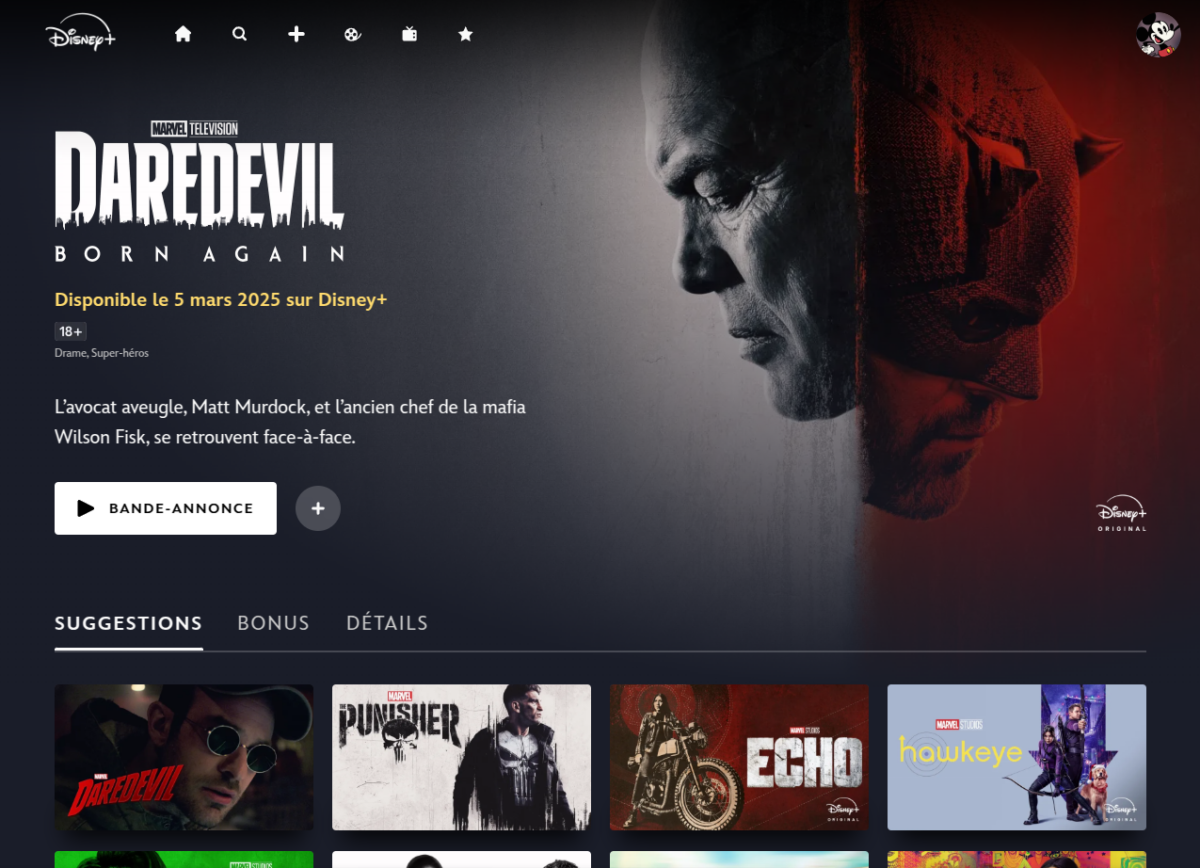 Daredevil Born Again sur Disney+