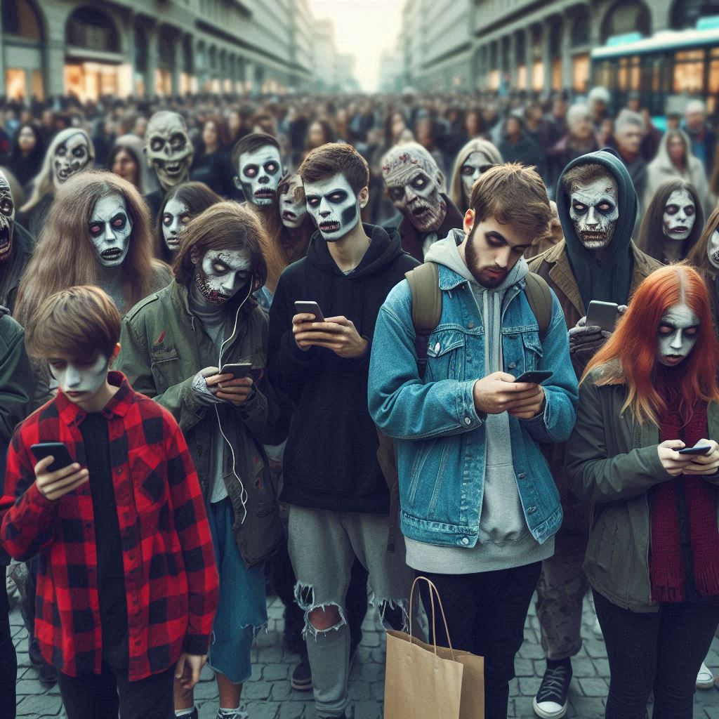 Zombies avec un smartphone